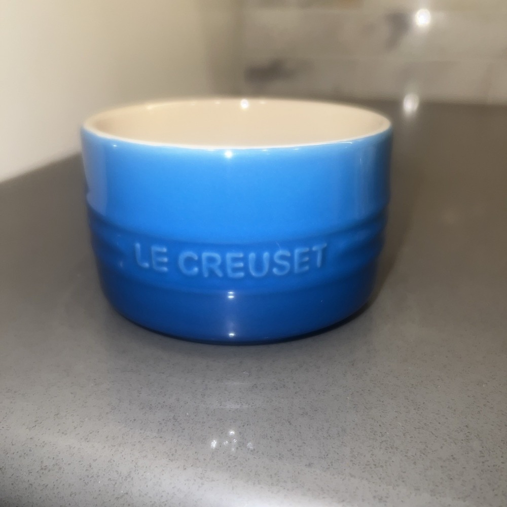 Le Creuset Ramekin Bowl Dish 200ml Blue Stackable Stoneware Oven Safe